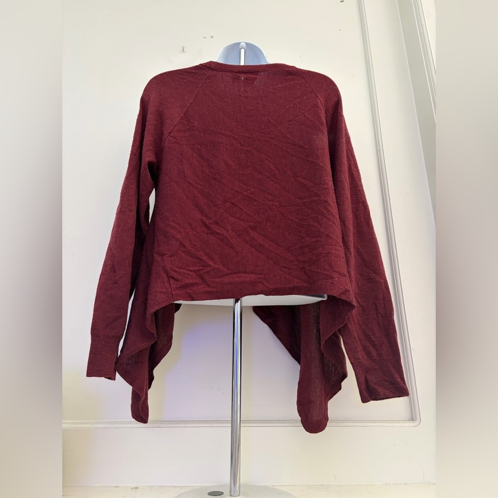 Eileen Fisher Asymmetrical Knit Sweater - Deep Burgundy - Picture 5 of 8